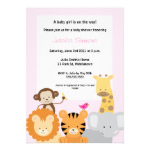 Het Baby shower van het Oerwoud van de safari - Me Uitnodigingen