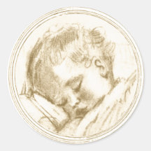 Het Baby van de slaap in Sepia - Sticker