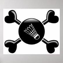 Het Badminton van gekruiste knekels Poster