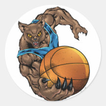 Het Basketbal van Bobcats van wilde stakingen, Bla Ronde Stickers