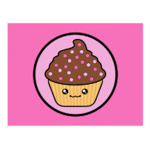 Het Berijpen van de Chocolade van Cupcake van Kawa Wens Kaart