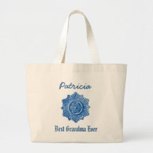 Het beste Vintage Blauw van de Naam van de Douane  Canvas Tassen