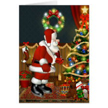 Het Bezoek van de Kerstavond van de kerstman ` s Kaarten