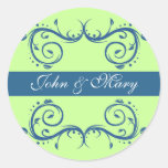 Het blauw bloeit de Stickers van het Monogram