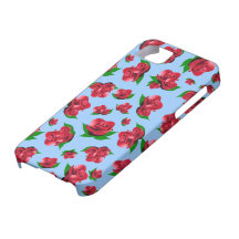 Het blauw & het Rood namen Patroon toe iPhone 5 Cover