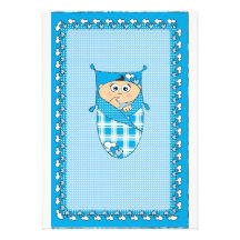 het blauw van de babyjongen custom uitnodging