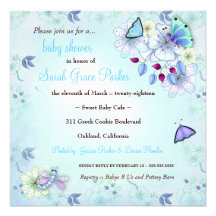 Het Blauw van het Baby shower van de Tuin LGC | Custom Uitnodging