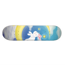 Het Blauw van het Konijntje van de maan Skateboard