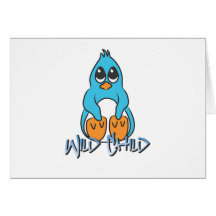 Het blauw van WC van de pinguïn Wenskaarten