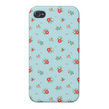 Het blauwe BloemenGeval van iPhone iPhone 4 Case