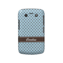 Het blauwe en bruine geval van Blackberry van hart Blackberry Bold Hoesjes