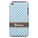 Het blauwe en bruine geval van het hartenpatroon i iPod touch hoesjes