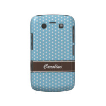 Het blauwe en witte Gewaagde geval van stippenBlac Blackberry Bold Cover