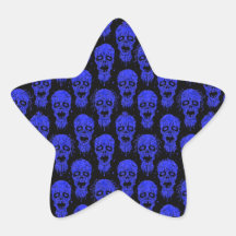 Het blauwe en Zwarte Patroon van de Apocalyps van  Stervormige Sticker