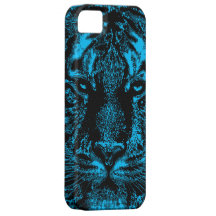 Het blauwe Gezicht van de Tijger iPhone 5 Case