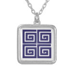Het blauwe Griekse Ketting van Spiralen