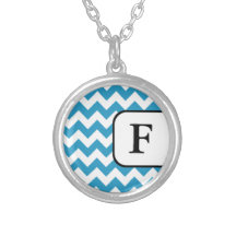 Het blauwe Ketting van het Monogram van de Chevron