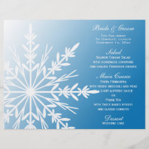 Het blauwe Menu van het Huwelijk van de Winter van Gepersonaliseerde Folder