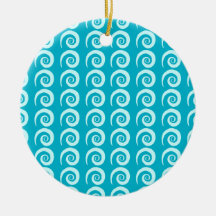 Het blauwe Patroon van de Krul Kerstboom Ornamenten