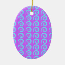 Het blauwe Patroon van de Krul Kerstboom Ornamenten