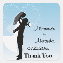 Het blauwe Silhouet Ombre dankt u Sticker