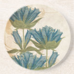 Het blauwe Vintage Huwelijk van Bloemen onderzetters