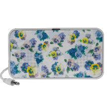 Het blauwe Viooltje bloeit bloemenpatroon Draagbare Speakers