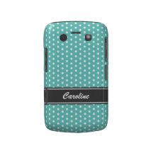 Het blauwgroen en witte Gewaagde geval van stippen Case-Mate Blackberry Hoesjes