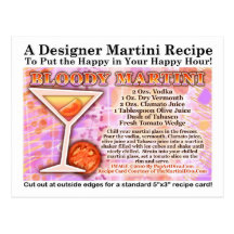 Het bloedige Briefkaart van het Recept van Martini Wens Kaarten