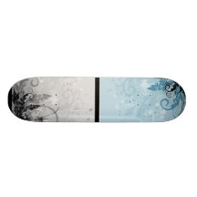 Het Bloemen Lichtblauwe Ontwerp van Grunge - Skate Decks