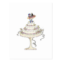 Het Briefkaart van de Cake van het Huwelijk van La Wenskaart