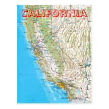 Het Briefkaart van de Kaart van Californië Wenskaarten