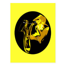Het Briefkaart van de Saxofoon van de jazz Wenskaart