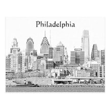 Het Briefkaart van de Schets van Philadelphia Wens Kaarten