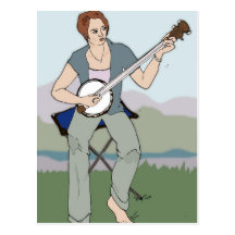 Het Briefkaart van de Speler van de banjo Wenskaarten