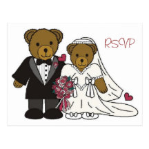 Het Briefkaart van de Teddybeer van het Huwelijk R Wens Kaart