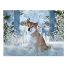 Het Briefkaart van de Winter van Inu van Shiba Wens Kaart