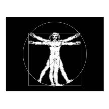 Het Briefkaart van het Man van da Vinci Vitruvian Wenskaarten