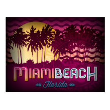 Het Briefkaart van het Strand van Miami Wens Kaarten