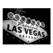 Het Briefkaart van het Teken B&W van Vegas Wens Kaarten