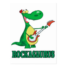 het broodje Dino dinosaur.ai van de rockasaurusrot Wenskaart