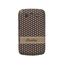 Het bruine en witte Gewaagde geval van stippenBlac Blackberry Bold Cover