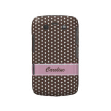 Het bruine en witte Gewaagde geval van stippenBlac Blackberry Bold Hoesjes