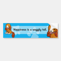 Het bruine puppy van de cartoon bumpersticker