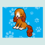 Het bruine puppy van de cartoon briefkaarten