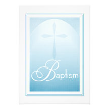 Het Christelijke Kruis van het doopsel in Blauw Persoonlijke Aankondiging