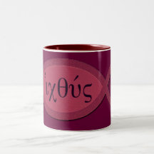 Het Christelijke Symbool van Vissen IXOYE - Rood P Koffie Mok