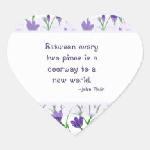 Het Citaat van de Natuur van John Muir met de Bloe Hartvormige Stickers