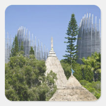 Het Culturele Centrum van Tjibaou, Noumea, Nieuw-C Vierkant Sticker