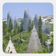 Het Culturele Centrum van Tjibaou, Noumea, Nieuw-C Vierkant Stickers